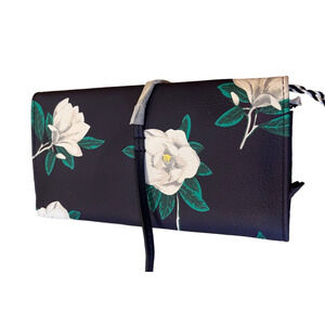 Draper James Jewelry Necklace Roll Travel Storage Case NWT Blue Floral Magnolia